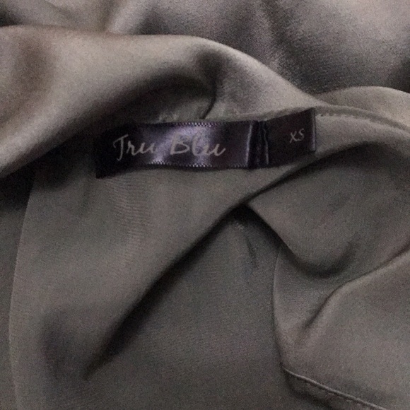 Tru Blu Wrap Star One Shoulder Ruffle Shiny  Olive Green Romper in XS - Picture 8 of 9